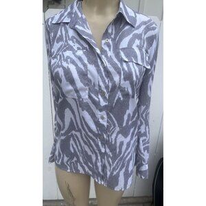 Michael Kors Animal Print Button Down Top Size S